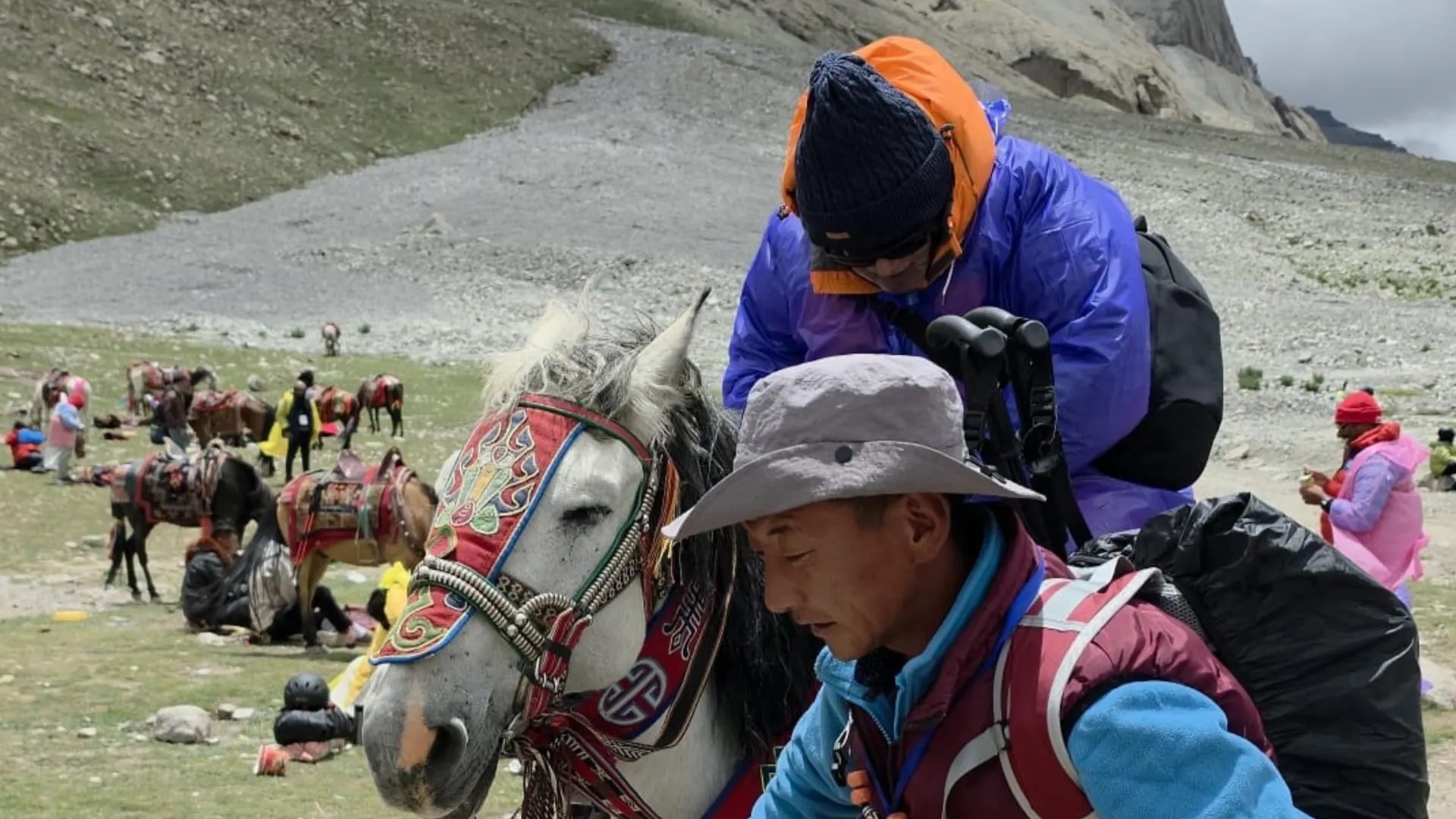 Pilgrims walk towards Mount Kailash in China's autonomous region of Tibet. (Supplied photo)