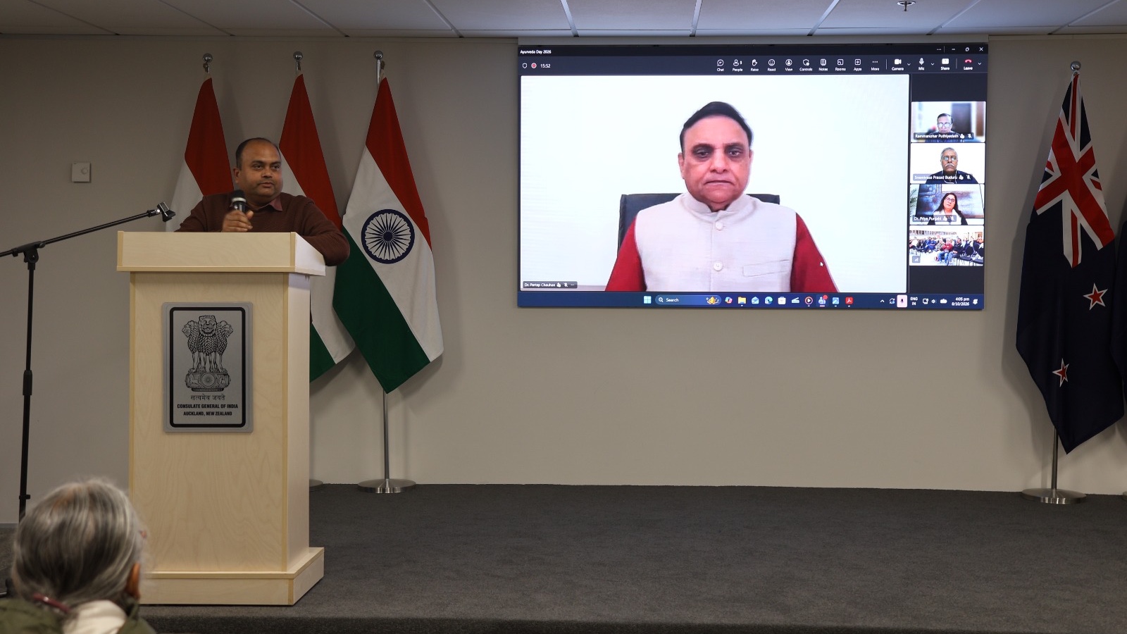  Head of Chancery Sanjeev Kumar delivers the opening remarks. (Supplied photo)