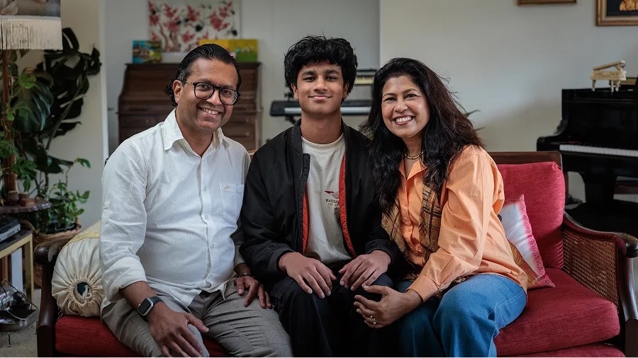 Ben and Maria Fernandez with their son Joshua. (RNZ/Cole Eastham-Farrelly)