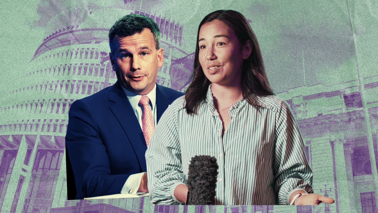 ACT leader David Seymour and The Opportunity Party's Qiulae Wong.