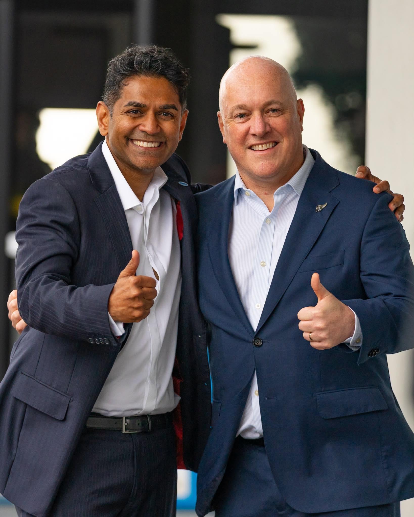 Prime minister Christopher Luxon at Muralidhar's campaign launch on June 25, 2026. (Supplied photo)