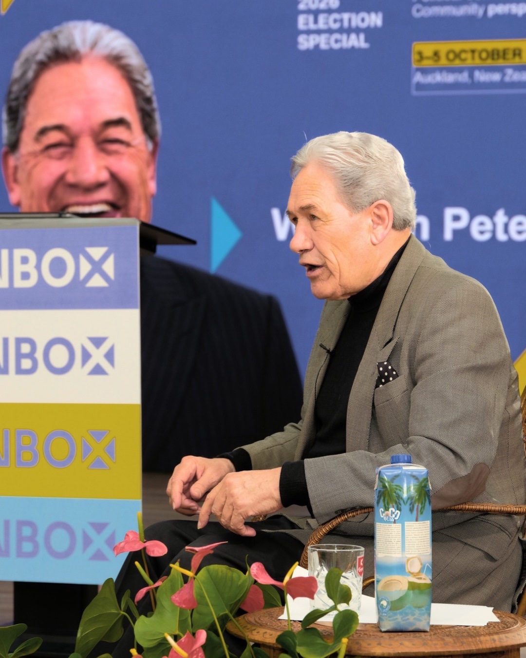 Winston Peters at the interview organised in association with the New Zealand Indian Central Association.