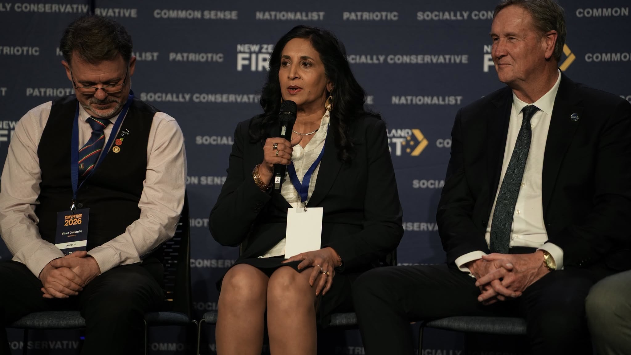 Bernadette Soares at NZ First's party convention in Auckland in July 2026. (Supplied photo)